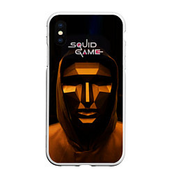 Чехол iPhone XS Max матовый Игра в кальмара - ведущий, цвет: 3D-белый