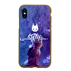 Чехол iPhone XS Max матовый Stray - kot - neon