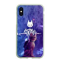 Чехол iPhone XS Max матовый Stray - kot - neon