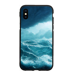 Чехол iPhone XS Max матовый Буря в море