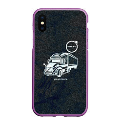 Чехол iPhone XS Max матовый Вольво грузовик, цвет: 3D-фиолетовый