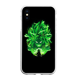 Чехол iPhone XS Max матовый Broly dragon ball аниме, цвет: 3D-белый