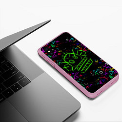 Чехол iPhone XS Max матовый League Of Legends: Arcane neon, цвет: 3D-розовый — фото 2