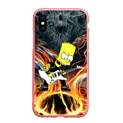 Чехол iPhone XS Max матовый Барт Симпсон - соло на гитаре, цвет: 3D-баблгам
