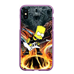 Чехол iPhone XS Max матовый Барт Симпсон - соло на гитаре