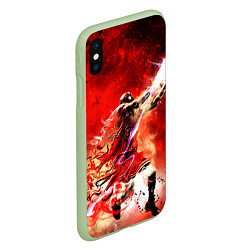 Чехол iPhone XS Max матовый Jordan Graffiti Art, цвет: 3D-салатовый — фото 2