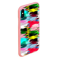 Чехол iPhone XS Max матовый Абстрактный многоцветный неоновый узор, цвет: 3D-баблгам — фото 2