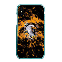 Чехол iPhone XS Max матовый Орел в огне