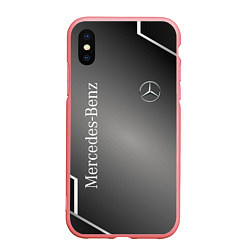 Чехол iPhone XS Max матовый Mercedes абстракция карбон