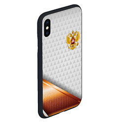 Чехол iPhone XS Max матовый Герб РФ с золотой вставкой, цвет: 3D-черный — фото 2