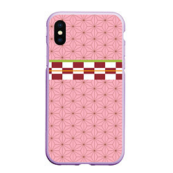 Чехол iPhone XS Max матовый Кимоно Незуко, цвет: 3D-сиреневый