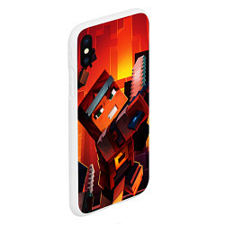 Чехол iPhone XS Max матовый Minecraft арт, цвет: 3D-белый — фото 2