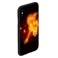 Чехол iPhone XS Max матовый Огненная лошадь мчит галопом, цвет: 3D-черный — фото 2