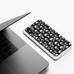 Чехол iPhone XS Max матовый Череп с оскалом, цвет: 3D-белый — фото 2