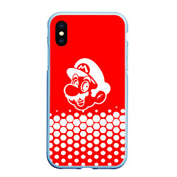 Чехол iPhone XS Max матовый Super Mario - абстракция, цвет: 3D-голубой