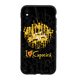 Чехол iPhone XS Max матовый I love Capoeira Heart, цвет: 3D-черный