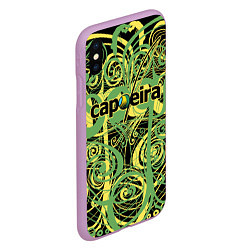 Чехол iPhone XS Max матовый Capoeira pattern, цвет: 3D-сиреневый — фото 2