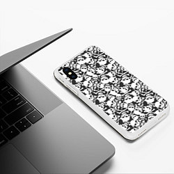 Чехол iPhone XS Max матовый Череп с ноздрями, цвет: 3D-белый — фото 2