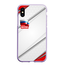 Чехол iPhone XS Max матовый Red & white флаг России
