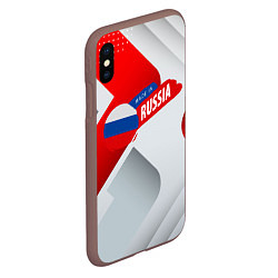 Чехол iPhone XS Max матовый Welcome to Russia red & white, цвет: 3D-коричневый — фото 2