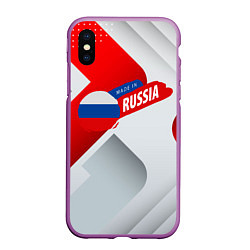 Чехол iPhone XS Max матовый Welcome to Russia red & white