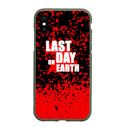 Чехол iPhone XS Max матовый The last of us - красная текстура