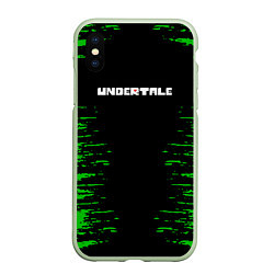 Чехол iPhone XS Max матовый Undertale game сердечко, цвет: 3D-салатовый