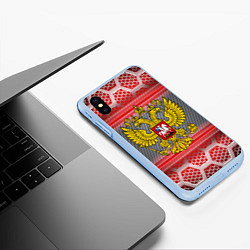Чехол iPhone XS Max матовый Россия будущего, цвет: 3D-голубой — фото 2
