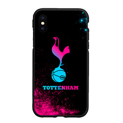 Чехол iPhone XS Max матовый Tottenham - neon gradient