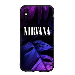 Чехол iPhone XS Max матовый Nirvana neon monstera