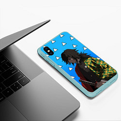 Чехол iPhone XS Max матовый Гию Томиока - Клинок, цвет: 3D-мятный — фото 2