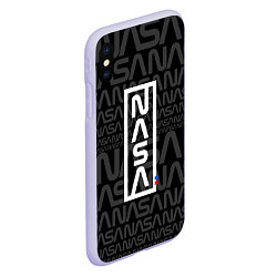 Чехол iPhone XS Max матовый Nasa паттерн, цвет: 3D-светло-сиреневый — фото 2
