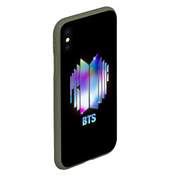 Чехол iPhone XS Max матовый BTS gradient logo, цвет: 3D-темно-зеленый — фото 2