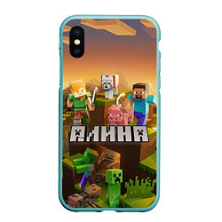 Чехол iPhone XS Max матовый Алина Minecraftг