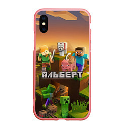 Чехол iPhone XS Max матовый Альберт Minecraft, цвет: 3D-баблгам