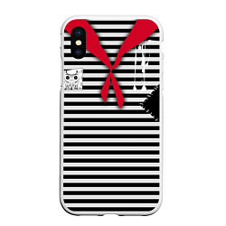 Чехол iPhone XS Max матовый Костюм Разбойник -новогодний карнавальный, цвет: 3D-белый