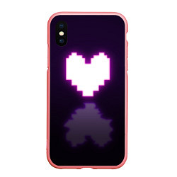 Чехол iPhone XS Max матовый Undertale heart neon