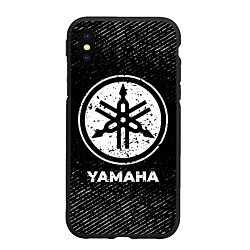 Чехол iPhone XS Max матовый Yamaha с потертостями на темном фоне