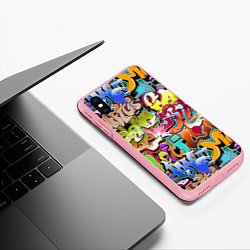 Чехол iPhone XS Max матовый Надпись и краска граффити, цвет: 3D-баблгам — фото 2