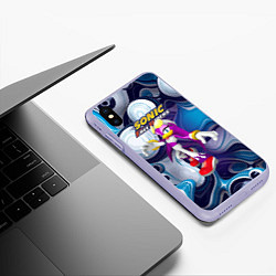 Чехол iPhone XS Max матовый Sonic - ласточка Вейв - Free riders - pattern, цвет: 3D-светло-сиреневый — фото 2