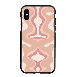 Чехол iPhone XS Max матовый Линии абстрактные цветные, цвет: 3D-черный