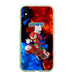 Чехол iPhone XS Max матовый Knuckles Echidna - Sonic - Video game