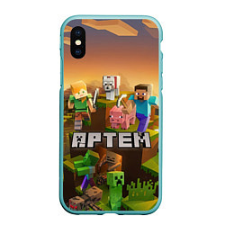 Чехол iPhone XS Max матовый Артем Minecraft