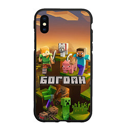 Чехол iPhone XS Max матовый Богдан Minecraft