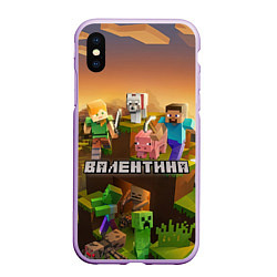 Чехол iPhone XS Max матовый Валентина Minecraft, цвет: 3D-сиреневый