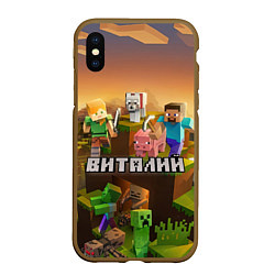 Чехол iPhone XS Max матовый Виталий Minecraft