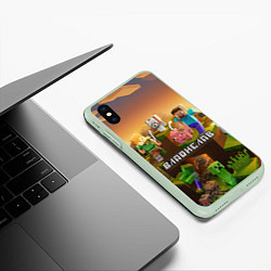 Чехол iPhone XS Max матовый Владислав Minecraft, цвет: 3D-салатовый — фото 2