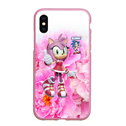 Чехол iPhone XS Max матовый Sonic - Amy Rose - Video game, цвет: 3D-розовый