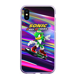 Чехол iPhone XS Max матовый Jet-the-hawk - Sonic Free Riders, цвет: 3D-светло-сиреневый