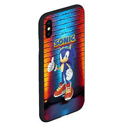 Чехол iPhone XS Max матовый Sonic - Hedgehog - Video game - жест, цвет: 3D-черный — фото 2